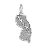 Image of New Jersey Map Charm (Choose Metal) by Rembrandt
