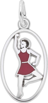 Image of Nine Ladies Dancing Charm w/ Red Enamel (Choose Metal) by Rembrandt