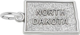 Image of North Dakota Map Charm (Choose Metal) by Rembrandt