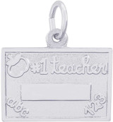 Image of Number One Teacher Charm (Choose Metal) by Rembrandt