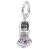 Image of October Babyshoe w/ Synthetic Crystal Charm (Choose Metal) by Rembrandt