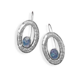 Image of Open Oval Roman Glass Earrings 925 Sterling Silver - LIMITED STOCK