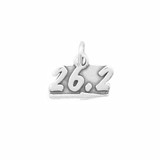 Image of Oxidized "26.2" Charm 925 Sterling Silver