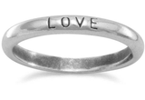 Image of Oxidized "Love" Band 925 Sterling Silver