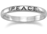 Image of Oxidized "Peace" Band 925 Sterling Silver