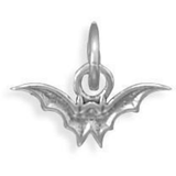 Image of Oxidized Bat Charm 925 Sterling Silver