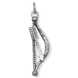 Image of Oxidized Bow and Arrow Charm 925 Sterling Silver