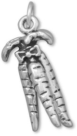 Image of Oxidized Bunch of Carrots Charm 925 Sterling Silver