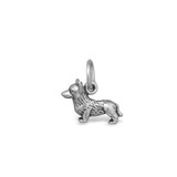 Image of Oxidized Corgi Charm 925 Sterling Silver
