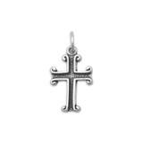 Image of Oxidized Cross Charm 925 Sterling Silver