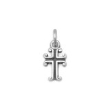 Image of Oxidized Cross Charm 925 Sterling Silver (74123-bt)