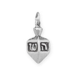 Image of Oxidized Dreidel Charm 925 Sterling Silver