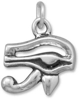 Image of Oxidized Eye of Horus Charm 925 Sterling Silver