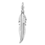 Image of Oxidized Feather Charm 925 Sterling Silver