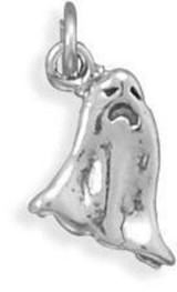 Image of Oxidized Ghost Charm 925 Sterling Silver