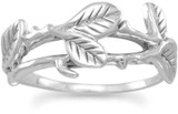 Image of Oxidized Leaves Ring 925 Sterling Silver