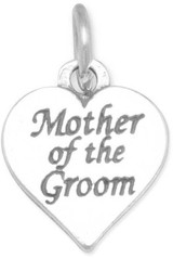 Image of Oxidized Mother of the Groom Charm 925 Sterling Silver