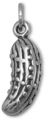 Image of Oxidized Pickle Charm 925 Sterling Silver