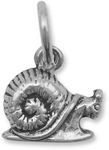 Image of Oxidized Snail Charm 925 Sterling Silver