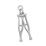 Image of Pair of Crutches Charm 925 Sterling Silver