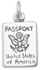 Image of Passport Charm 925 Sterling Silver