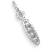 Image of Peas in a Pod Charm 925 Sterling Silver