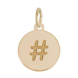 Image of Petite Initial Disc - Hashtag/Pound Symbol Charm (Choose Metal) by Rembrandt