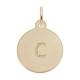 Image of Petite Initial Disc - Lower Case Block C Charm (Choose Metal) by Rembrandt