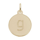 Image of Petite Initial Disc - Lower Case Block G Charm (Choose Metal) by Rembrandt