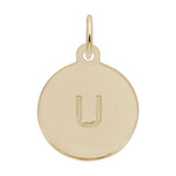 Image of Petite Initial Disc - Lower Case Block U Charm (Choose Metal) by Rembrandt