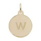 Image of Petite Initial Disc - Lower Case Block W Charm (Choose Metal) by Rembrandt