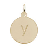 Image of Petite Initial Disc - Lower Case Block Y Charm (Choose Metal) by Rembrandt