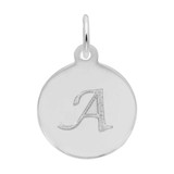 Image of Petite Initial Disc - Script A Charm (Choose Metal) by Rembrandt