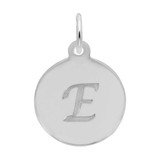 Image of Petite Initial Disc - Script E Charm (Choose Metal) by Rembrandt
