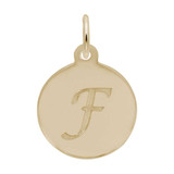 Image of Petite Initial Disc - Script F Charm (Choose Metal) by Rembrandt