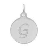 Image of Petite Initial Disc - Script G Charm (Choose Metal) by Rembrandt