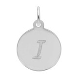 Image of Petite Initial Disc - Script I Charm (Choose Metal) by Rembrandt