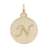 Image of Petite Initial Disc - Script N Charm (Choose Metal) by Rembrandt