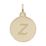 Image of Petite Initial Disc - Script Z Charm (Choose Metal) by Rembrandt