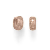 Image of Pink-plated Sterling Silver Wide Huggie Hoop Earrings