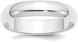 Image of Platinum 5mm Half-Round Wedding Band Ring