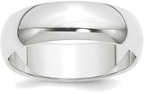 Image of Platinum 8mm Half-Round Featherweight Band Ring