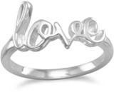 Image of Polished Script "love" Ring 925 Sterling Silver