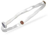 Image of Polished Wave Design Bangle Bracelet with Garnet, Iolite and Smoky Quartz 925 Sterling Silver - LIMITED STOCK