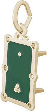 Image of Pool Table Charm w/ Green Enamel (Choose Metal) by Rembrandt
