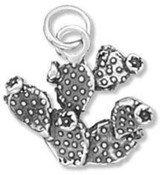 Image of Prickly Pear Cactus Charm 925 Sterling Silver