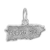 Image of Puerto Rico Map Charm (Choose Metal) by Rembrandt