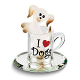 Image of Pup In A Cup Glass Figurine