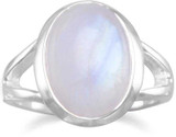 Image of Rainbow Moonstone Ring 925 Sterling Silver