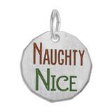 Image of Red & Green Enamel Naughty / Nice Charm (Choose Metal) by Rembrandt